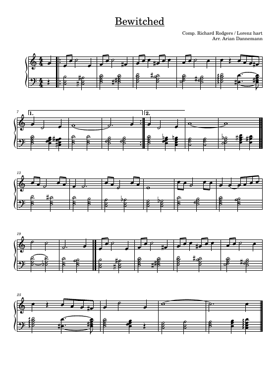 Sheet music “Bewitched”